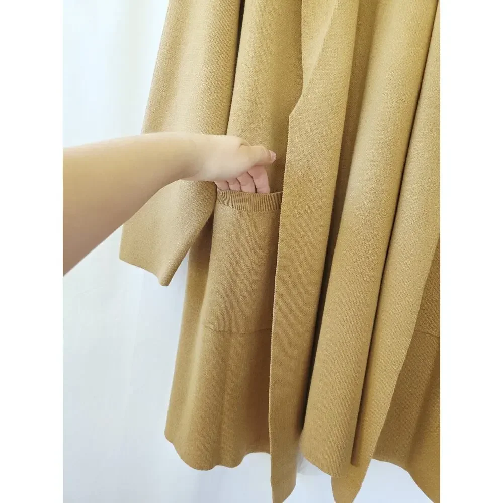 Lane Bryant Open-Front Coatigan Tan Brown‎ Knit Duster Womens Plus Size 18/20